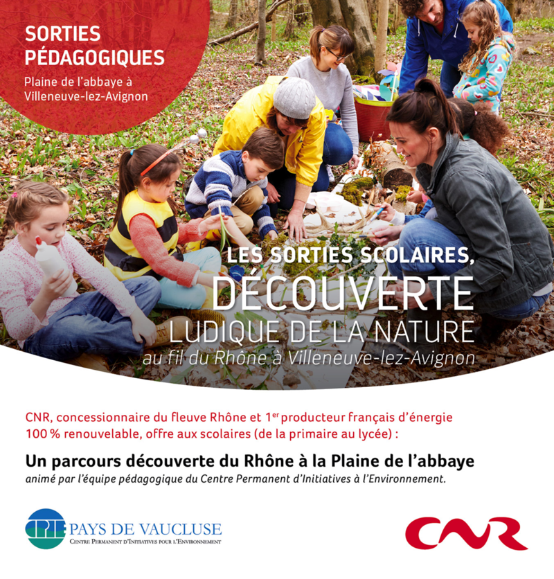 LES SORTIES SCOLAIRES, découverte ludique de la nature au fil du Rhône à Villeneuve-lez-Avignon